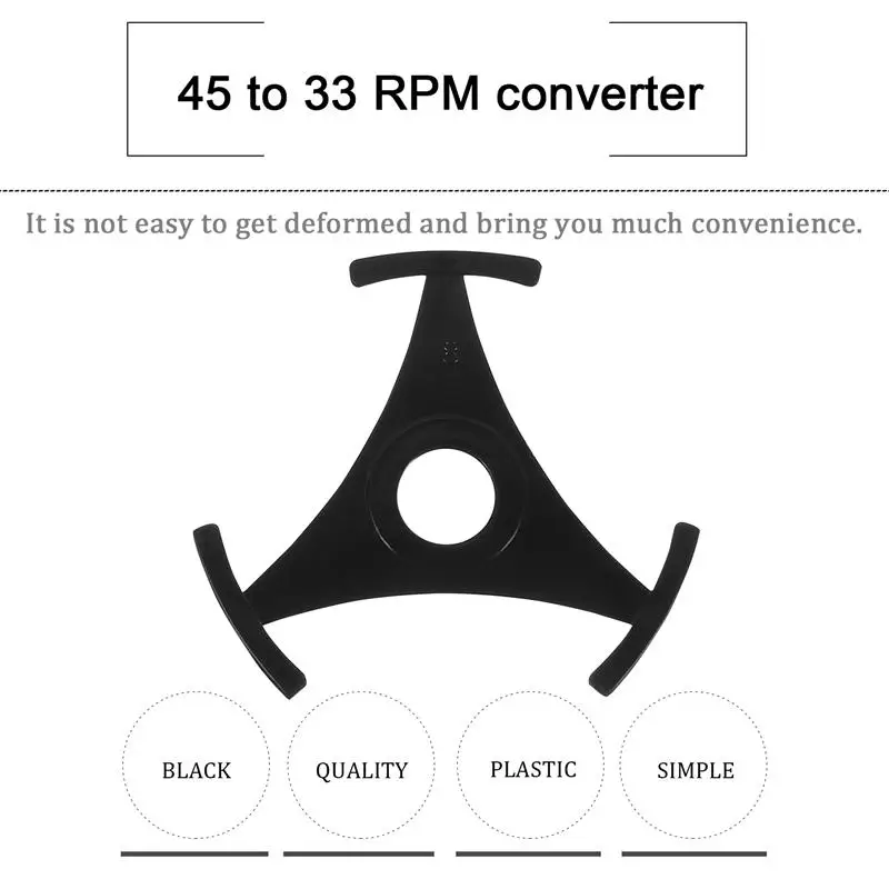 

Triangle Vinyl Record Adapter 45 RPM to 33 RPM Center Hole Player Adapter