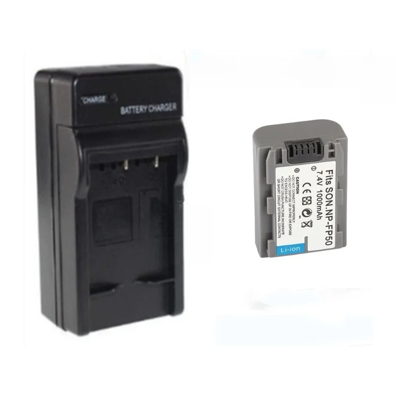 Аккумулятор NP-FP50 для камеры, зарядное устройство, для Sony FP60 FP70 FP90 DCR-HC21E HC23E, высококачественный аккумулятор 7.4V 1000mAh (art.: 3920d505db63e) - 3920d505db63e