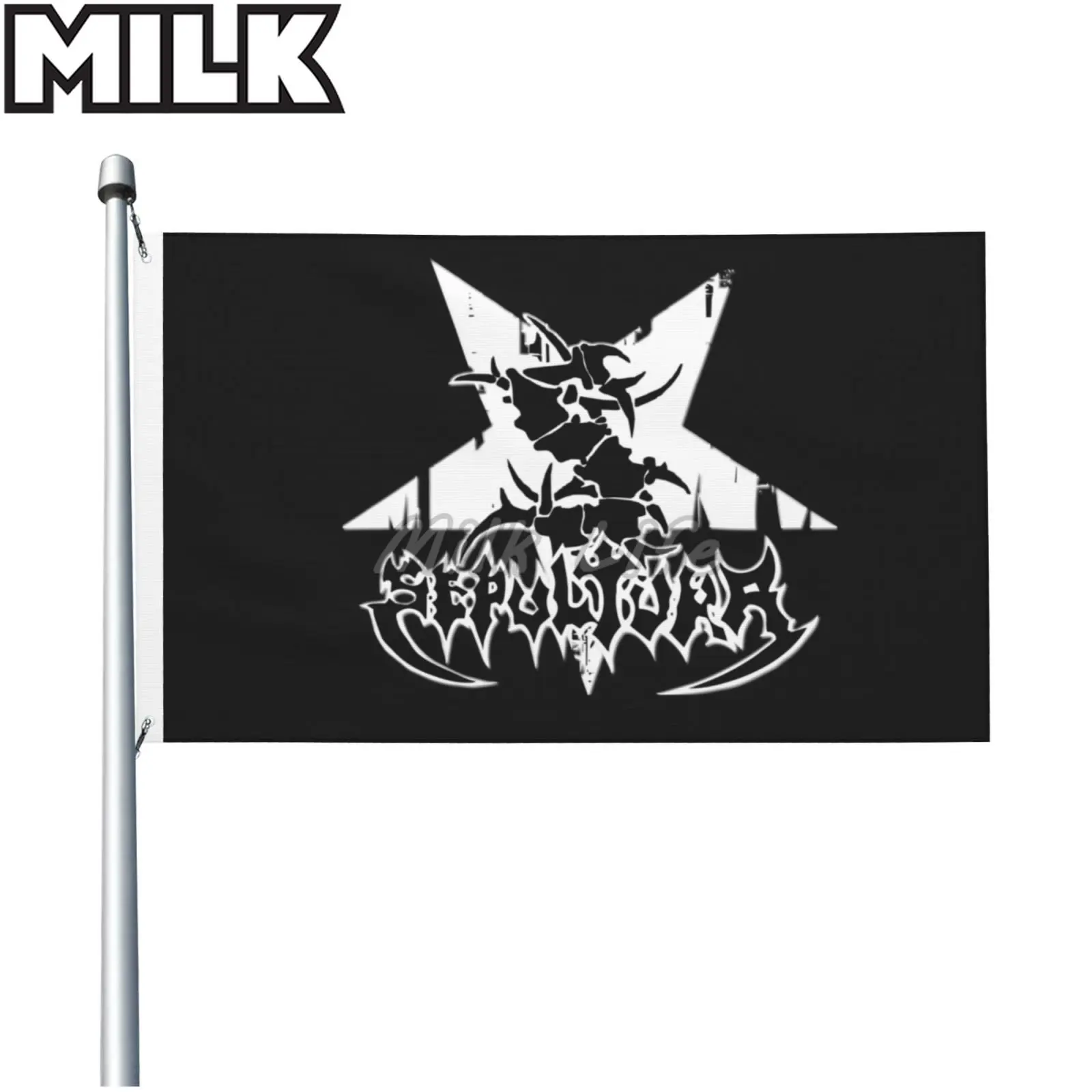 

Double-sided Hot Sale Fashion Metal Band Sepultura Flag with Grommet Outdoor and Indoor Banner Flag for Home Room Bar Pub Decor