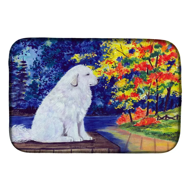 

Attractive Multicolor Great Pyrenees 14" x 21" Dish Drying Mat - Perfect Home Decoration for an Attractive Home.