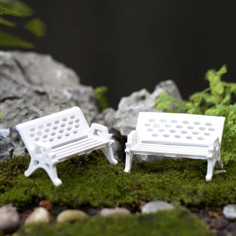 

10Pcs Lot Garden Decoration Chairs Fairy Ornaments Figurki Dollhouse Miniatures Diy Retro Kawaii Toys Nordic Adornos Huis Tuin