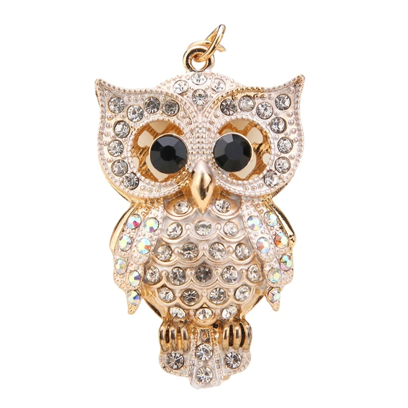 Брелок Стразы со сверкающими кристаллами в виде милой совы ювелирные изделия