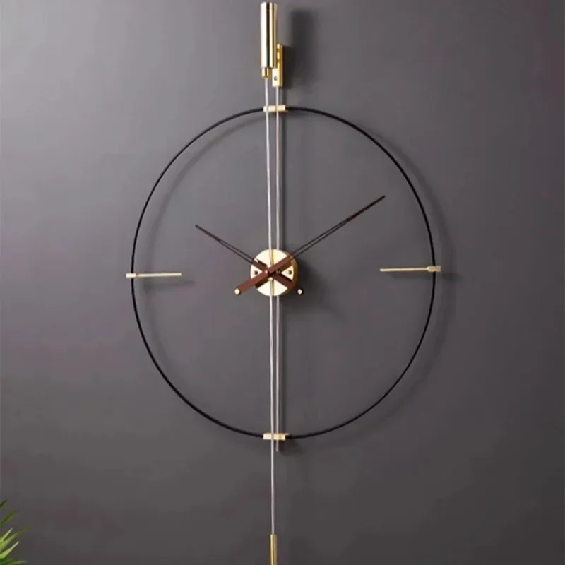 Однотонные настенные часы с рамкой из сплава гостиной современные роскошные