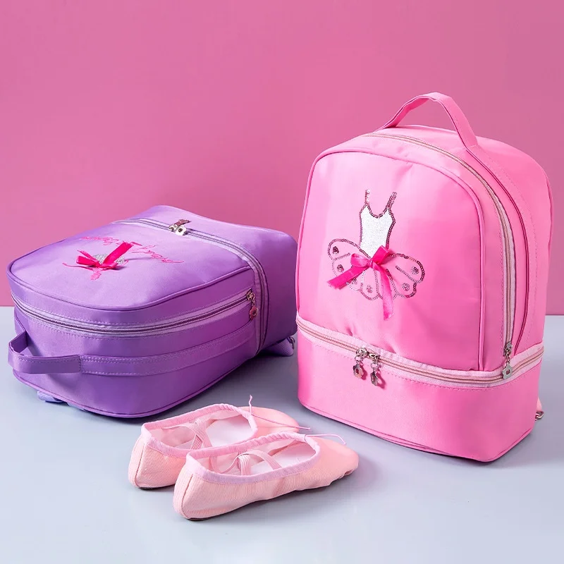 

Toddler Girls Bags Lace Dance Ballet Children's Dancing Backpacks Practice Clothes Storage Large