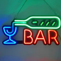 wholesale led bar nightclub business signs winebowl wall hanging bar neon lighting restaurant signage shop store art decor dc12v
