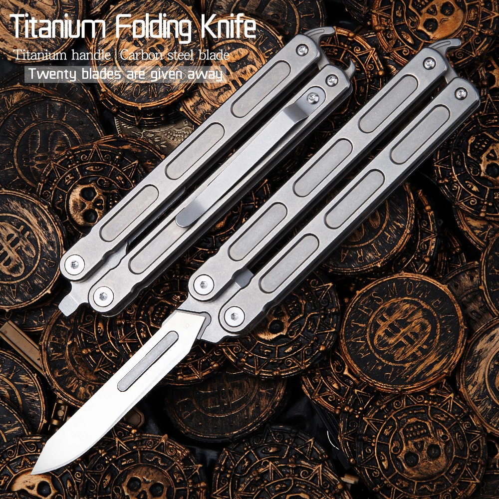 

Multifunctional folding knife titanium alloy knife outdoor portable tool knife crowbar bottle opener self-defense knife