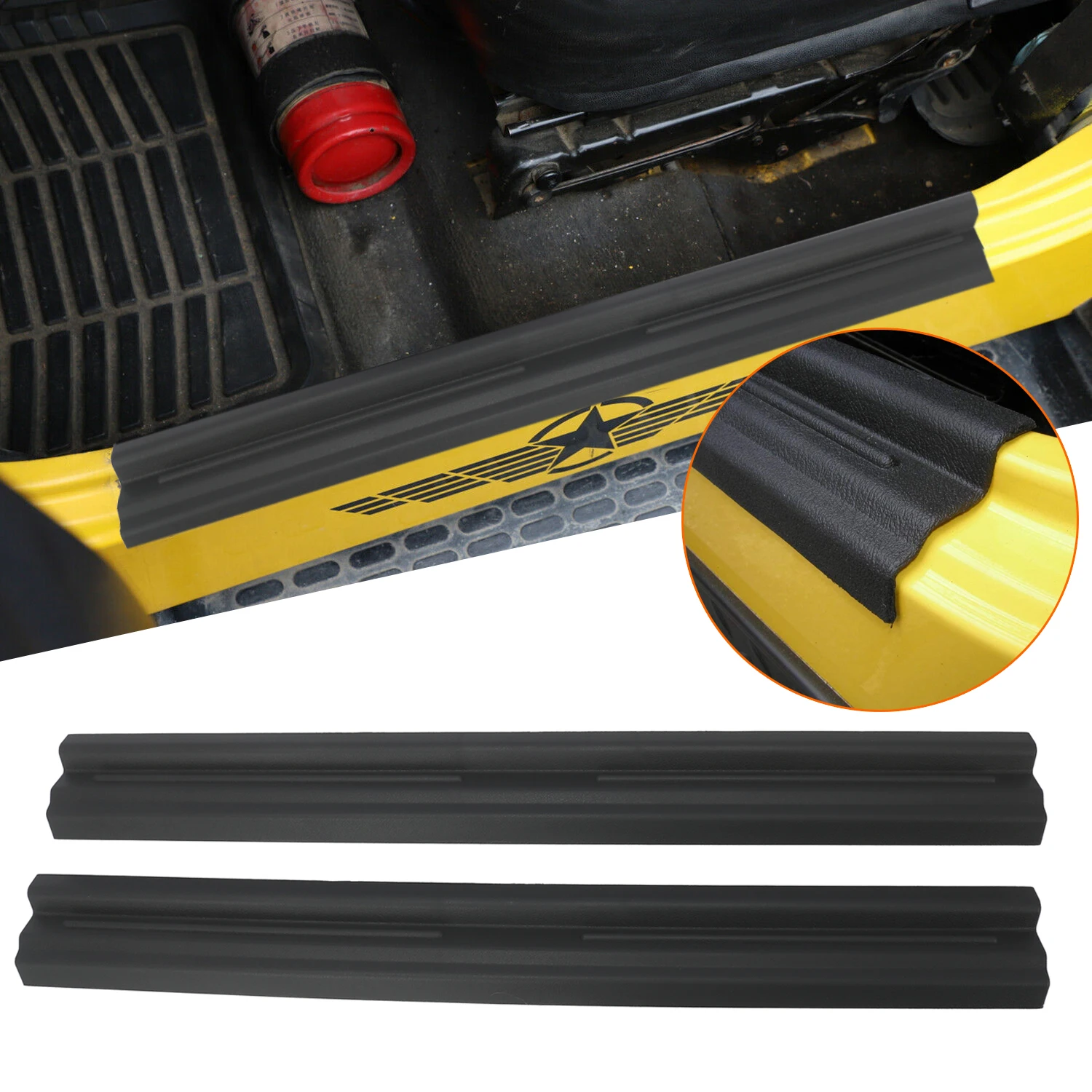

Door Sill Protectors Guards Plate Entry Guard Kit for 97-06 Jeep Wrangler TJ Interior Accessories Full Protection