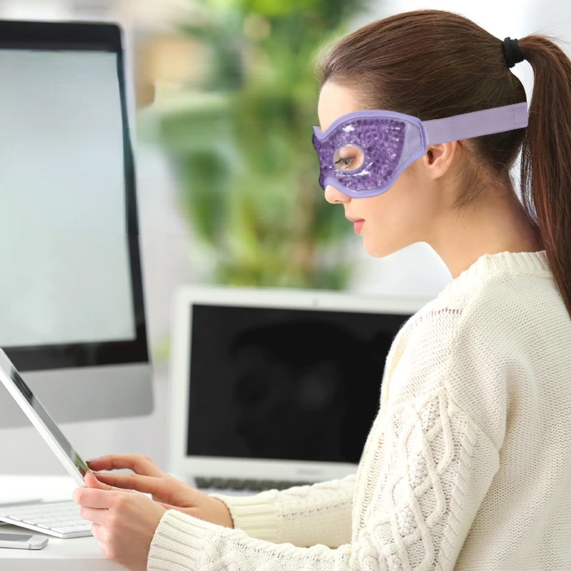 

1pcs Ice Eye Mask Sleep Mask Fatigue Relief Remove Dark Circles Cold Eye Mask Cooling Eyes Care Relaxing Gel Eye Pad Patches