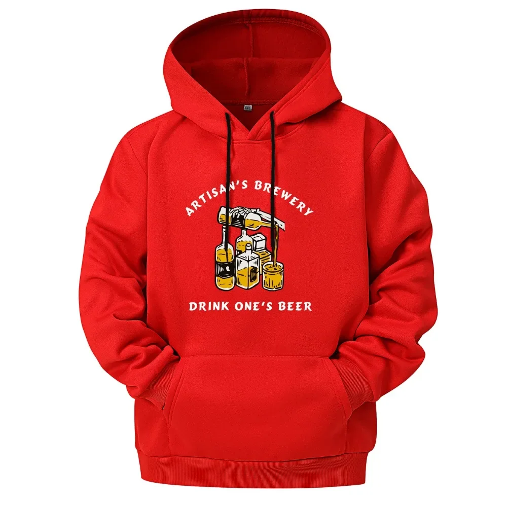 TOQUCL Мужская толстовка больших размеров флисовые толстовки с принтом Beer Lover