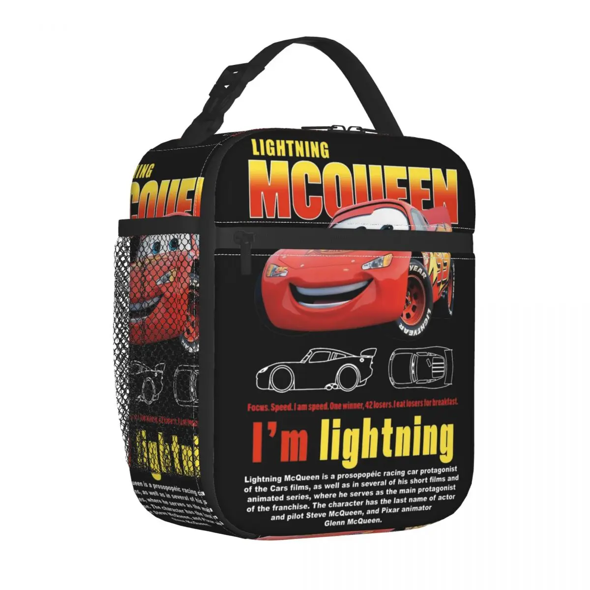 Cars Lightning Mcqueen Izolowana torba na drugie śniadanie Cooler Pojemnik posiłek Przenośne pudełko Tote Girl Boy Beach Travel
