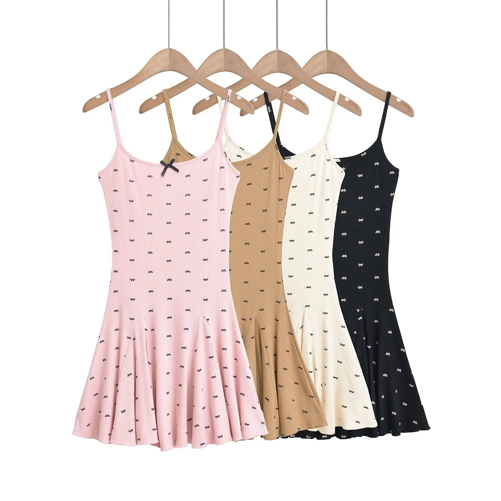 KEYANKETIAN новинка 2024 года женское трикотажное платье-топ с бантом и лямкой на шее в