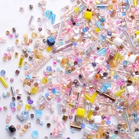 20 gramslot mixed glass seedbeads random mixed round bugle delica glass beads for jewelry making diy beading work accessories