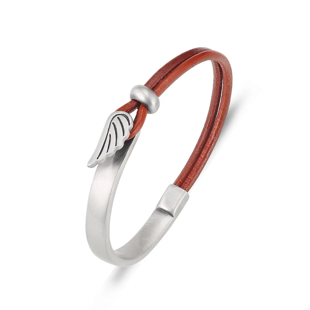 Мужской плетеный браслет ручной работы из воловьей кожи |