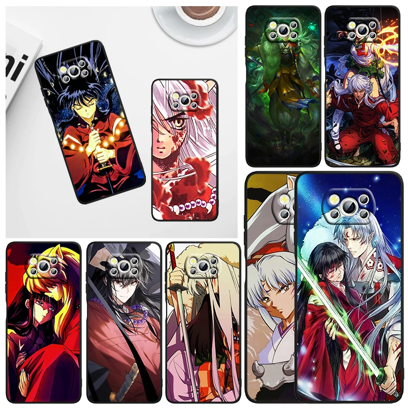 

Anime Inuyasha Phone Case For Xiaomi Mi Poco X5 X4 X3 NFC F4 F3 GT M5 S M4 M3 M2 C50 Pro C3 5G Black Cover