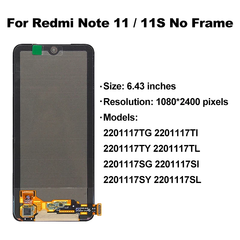 AMOLED-дисплей Для Xiaomi Redmi Note 11 4G Замена Емкостного Сенсорного Экрана С Дигитайзером