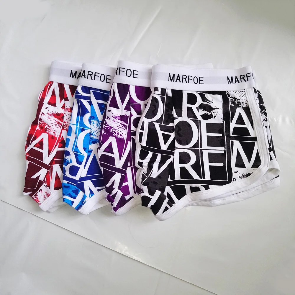 Мужские модные трусы мужское сексуальное хлопковое нижнее белье с принтом