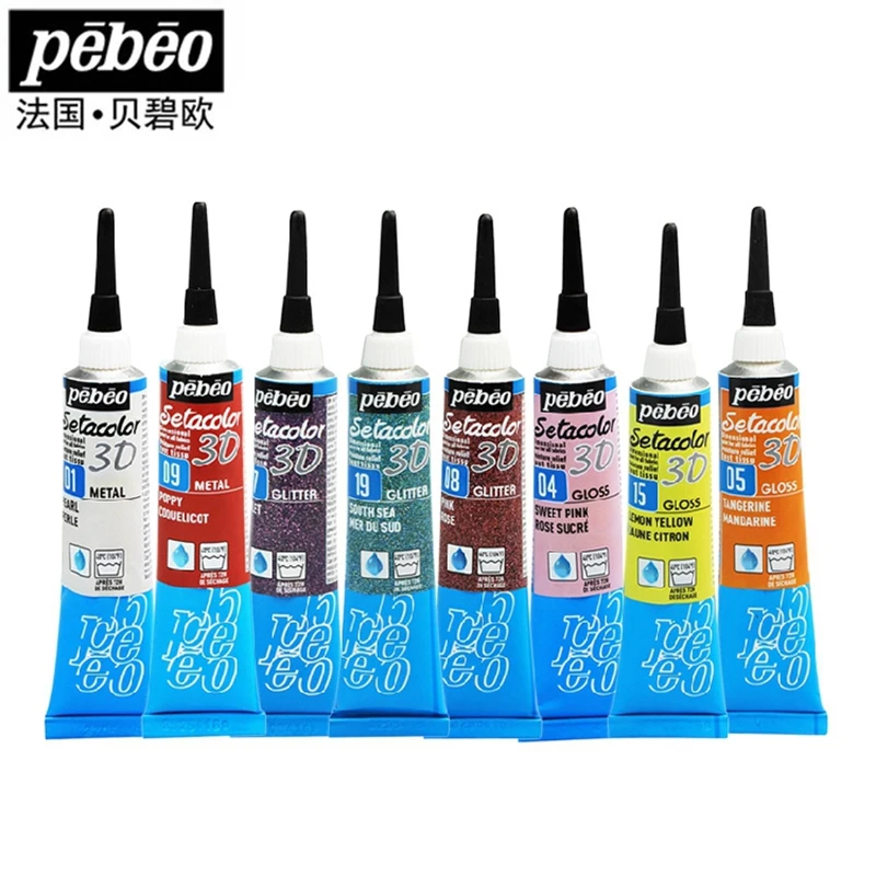 

Pebeo 3D Fabric Stereo Pigment 20ml DIY Hand-painted Textile Fiber Pigment For Canvas Glass Ceramic Wood Decorative Paint