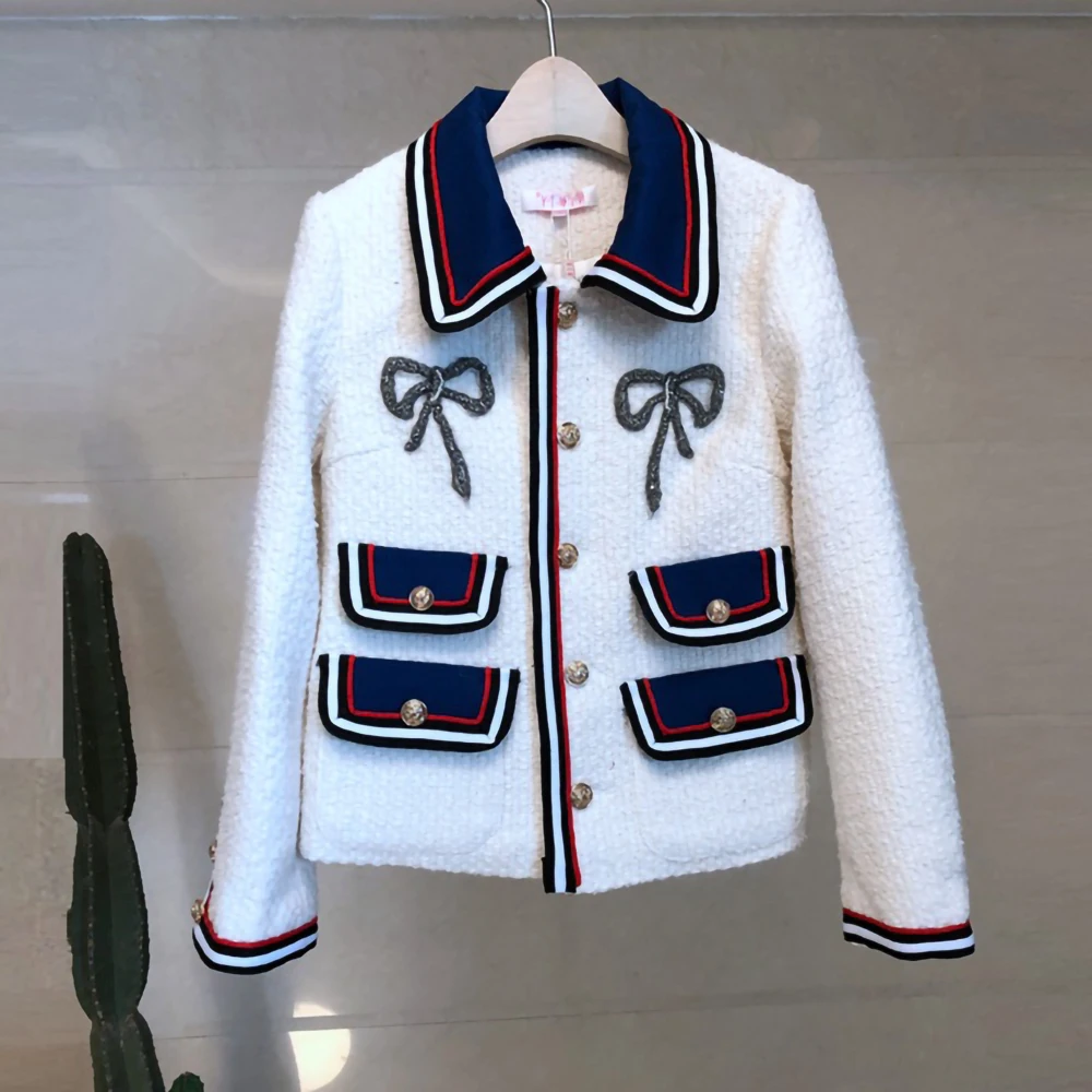 Tailor Shop Custom Made Autumn and Winter Catwalk Celebrities Small Fragrance Thick Woolen Coat