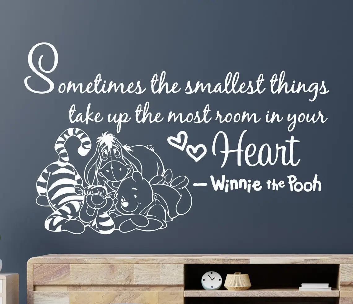 Nursery Room Decor Winnie The Pooh Wall Stickers Quotes Vinyl Decoration Kids Girls Boys Wall Decals Removable Motivational A664