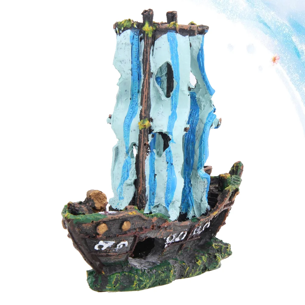 

Pirate Ship Fish Tank Scenery Decoration Aquarium Ornament Artificial Decorations Boat Bowl