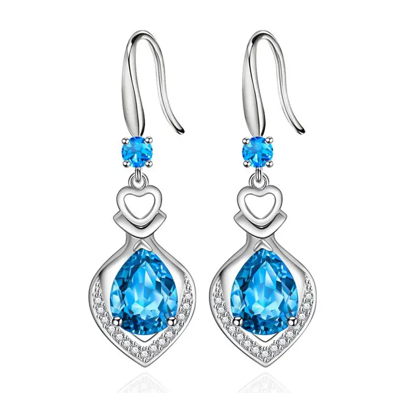 Купи The New Water Drop Ear Hook Soft Water Drop Ying Heart Earrings Micro-inlaid Zircon Women's Ear Hook Mid-length Earrings за 174 рублей в магазине AliExpress