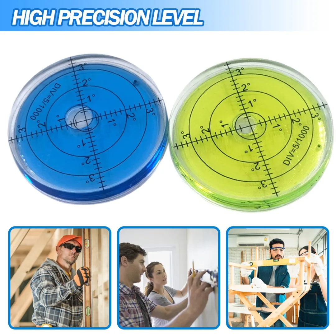 

1pc 66mm Golf Blue Putt Ball Marker Round Bubble Level Reader High Precision Golfing Putting Aid Horizontal Scale Tool