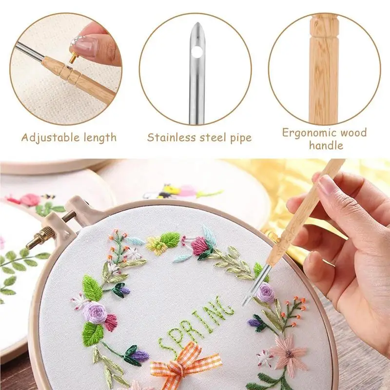 Набор перфораторов регулируемый инструмент для вышивания нитевдеватель набор