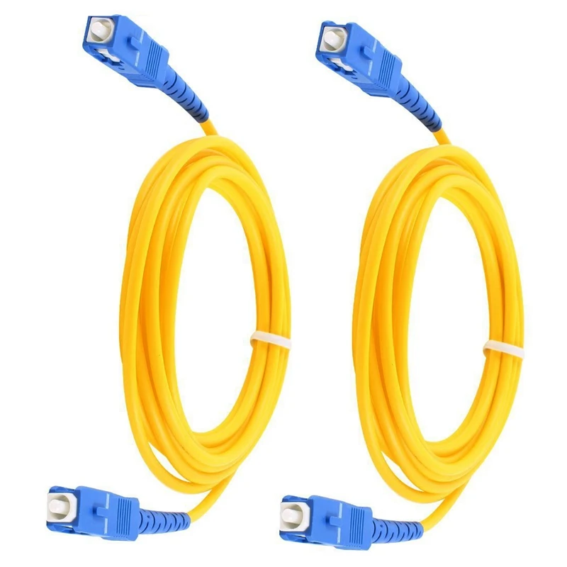 

4 Pcs Simplex Single Mode SC To SC Male Fiber Optic Patch Yellow 2M