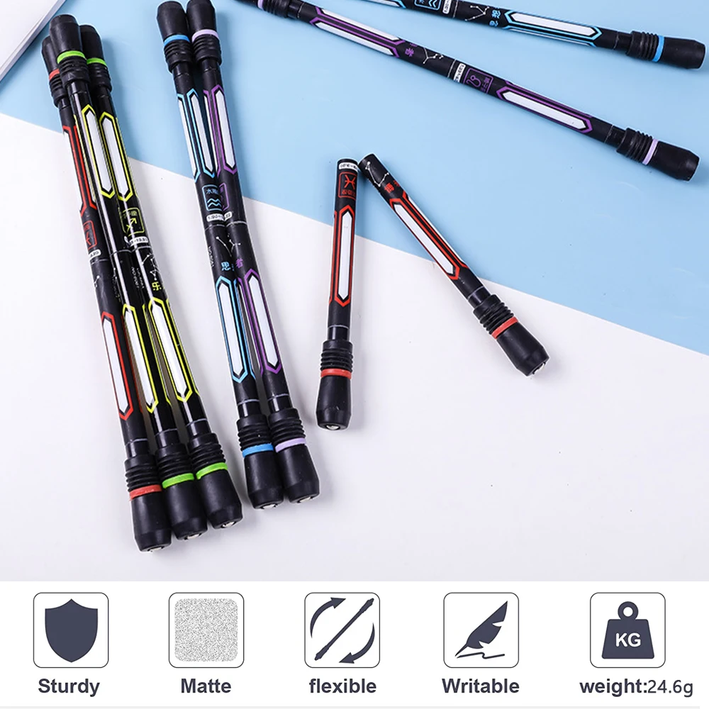 

Cartoon Colorful Magnetic Rotary Pen Two-color Pen 0.5mm Student Office Pen Decompression Toy Rotary Pen School Supplies Gel Pen