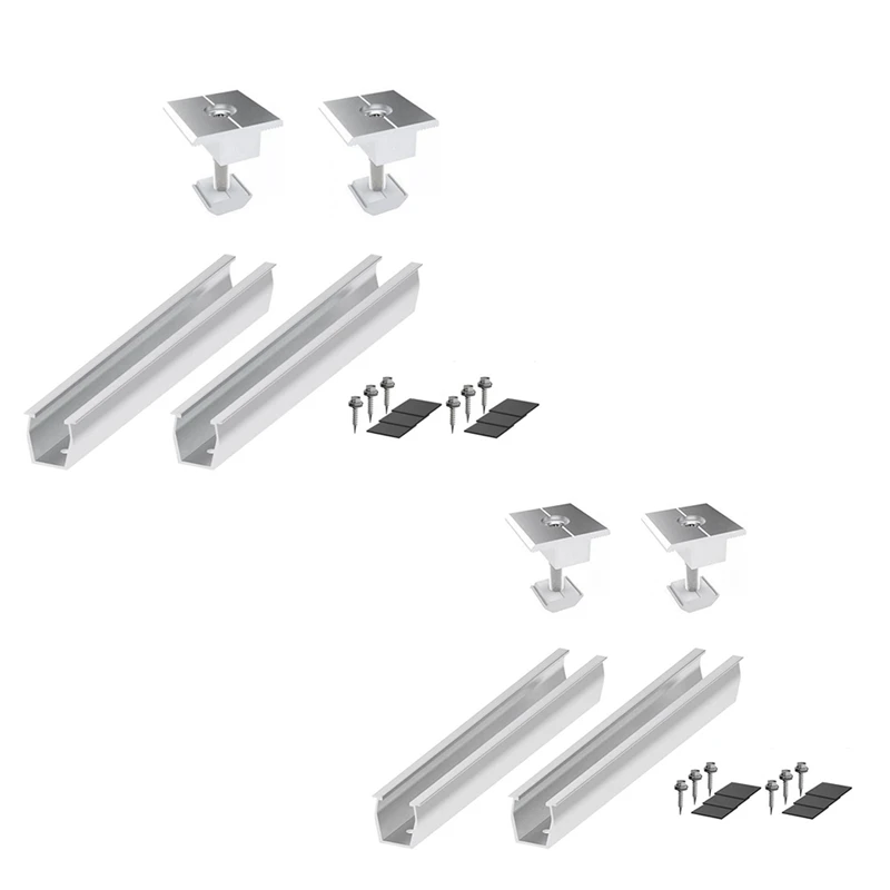 Solar Panel Mount Bracket Rails Clamp Fastening Module Mounting PV Power Supplies Trapezoidal Roof 35Mm Easy Install