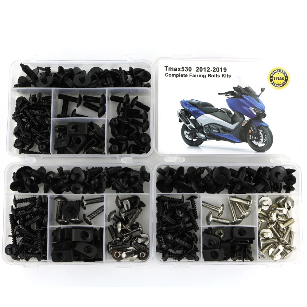 

For Yamaha TMAX 530 TMAX530 2012-2019 Complete Full Fairing Bolts Kit Bodywork Screws Steel Clips Speed Nuts Covering Bolts