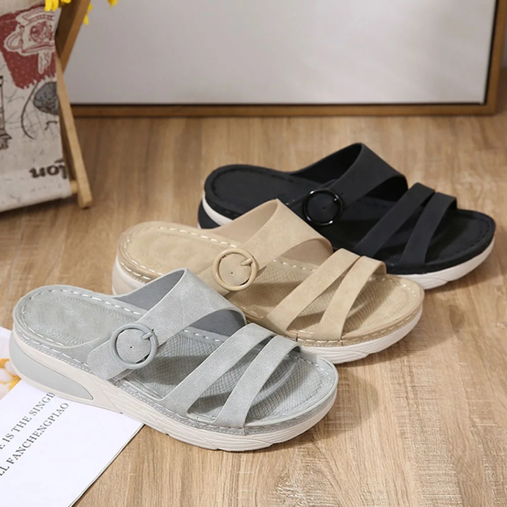 Casual Thick Sole Slippers For Women Super Soft Lightweight Outwear Shoes For Shopping