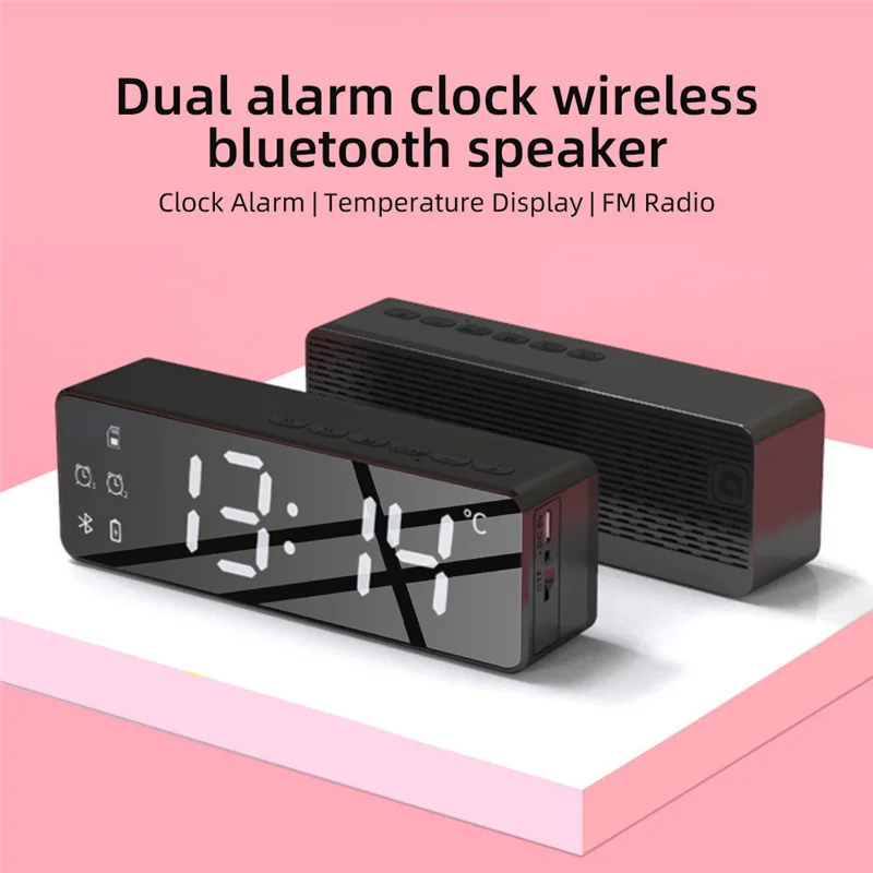 

TF Card Bass Speaker Boom For Xiaomi Wireless Bluetooth Speaker FM Radio Sound Box Desktop Alarm Clock Subwoofer Music Player