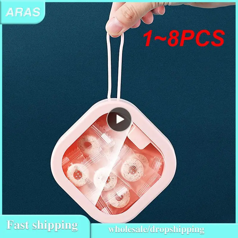 

1~8PCS Push Switch Cotton Swab Hairpin Storage Box Portable Sundries Sorting Organizer Small Objects Storage Box With