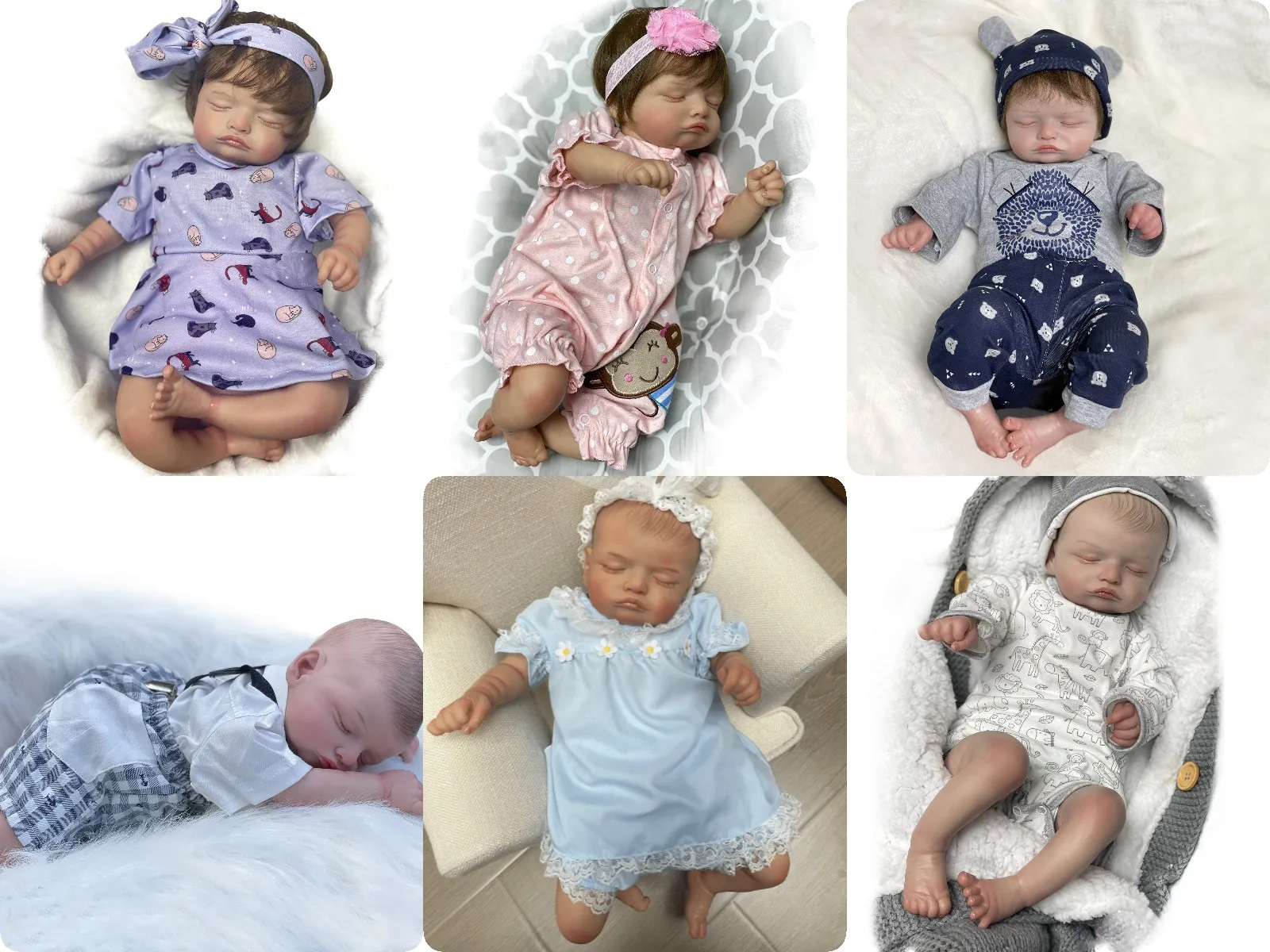 

20" Handmade Lifelike Reborn Dolls Soft Touch Bebe Babies Painted By Artists Bebê Recém-Nascido Realista