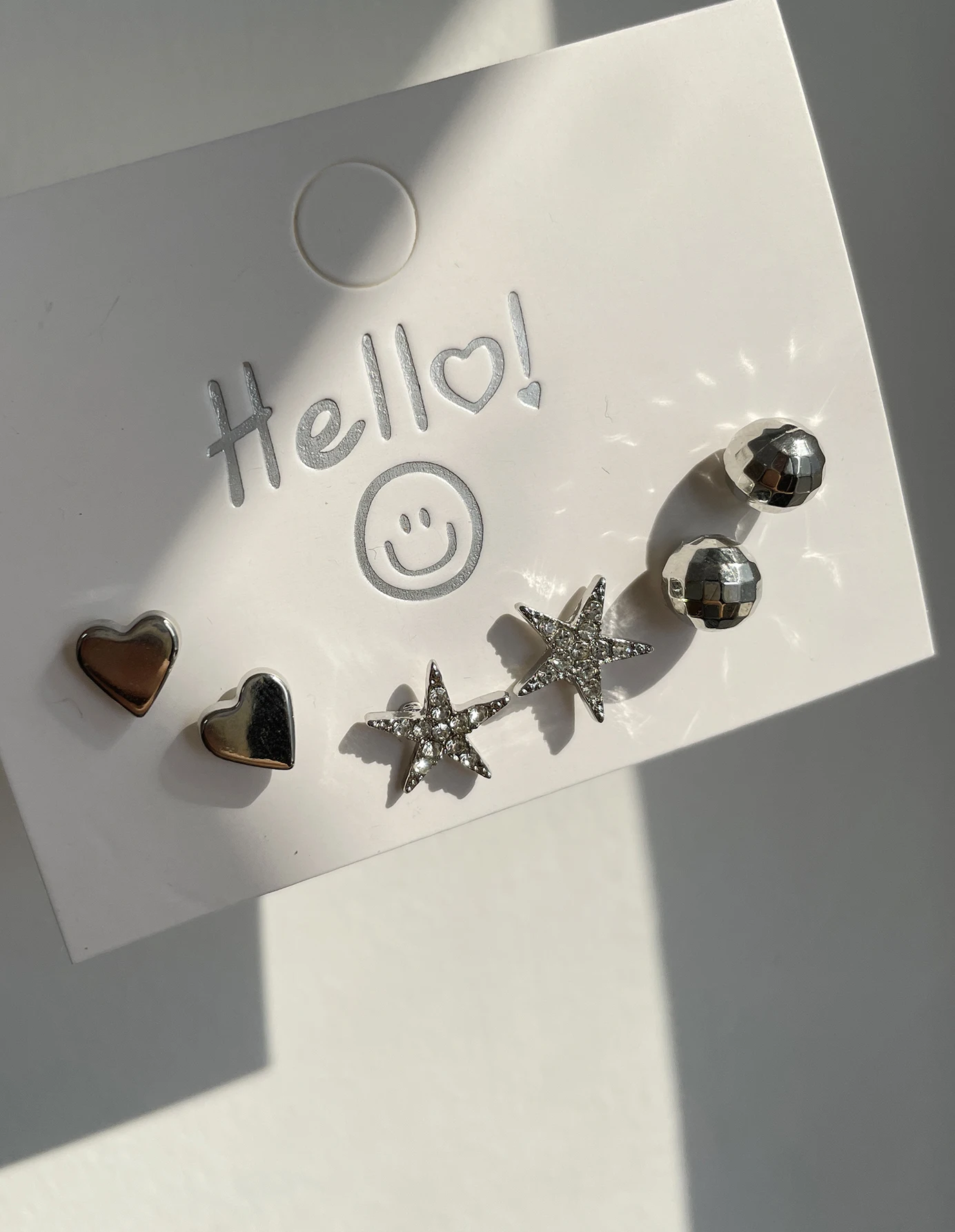 6 шт. изысканные модные серьги из сплава серебряного цвета со звездами и сердцем