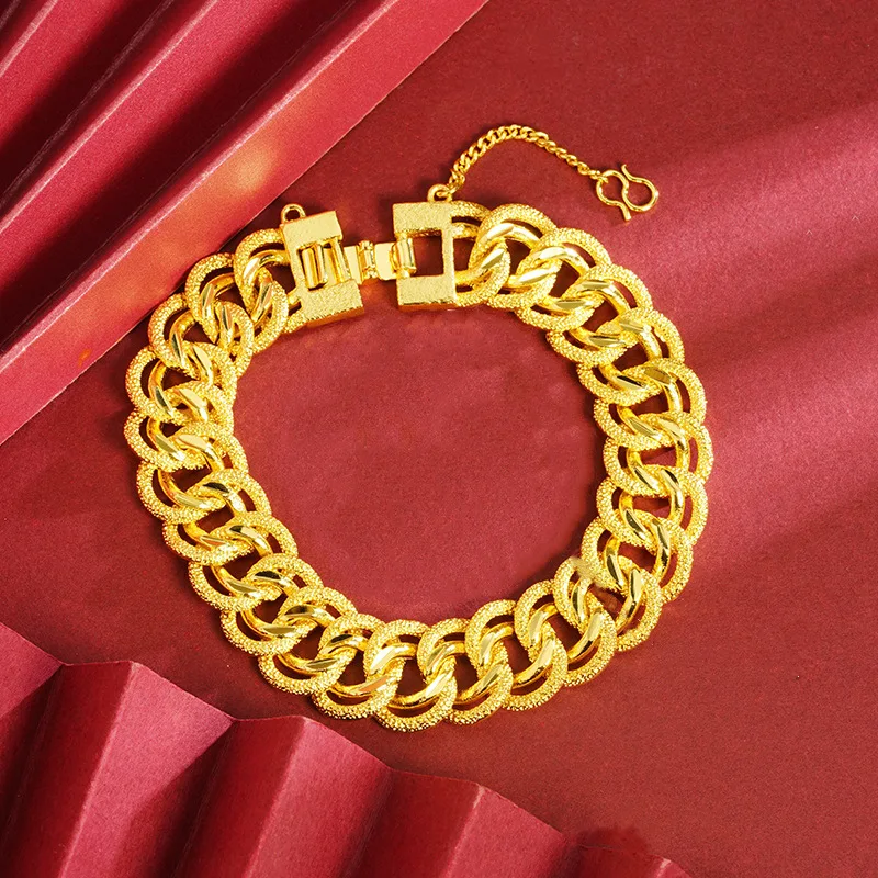 Мужской браслет из золота K 18 карат с широким краем блестками и рисунком льда AU750