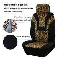 leopard print car seat cover car accessories interior woman airbag compatible universal fits for most cars suv truck 5mm sponge