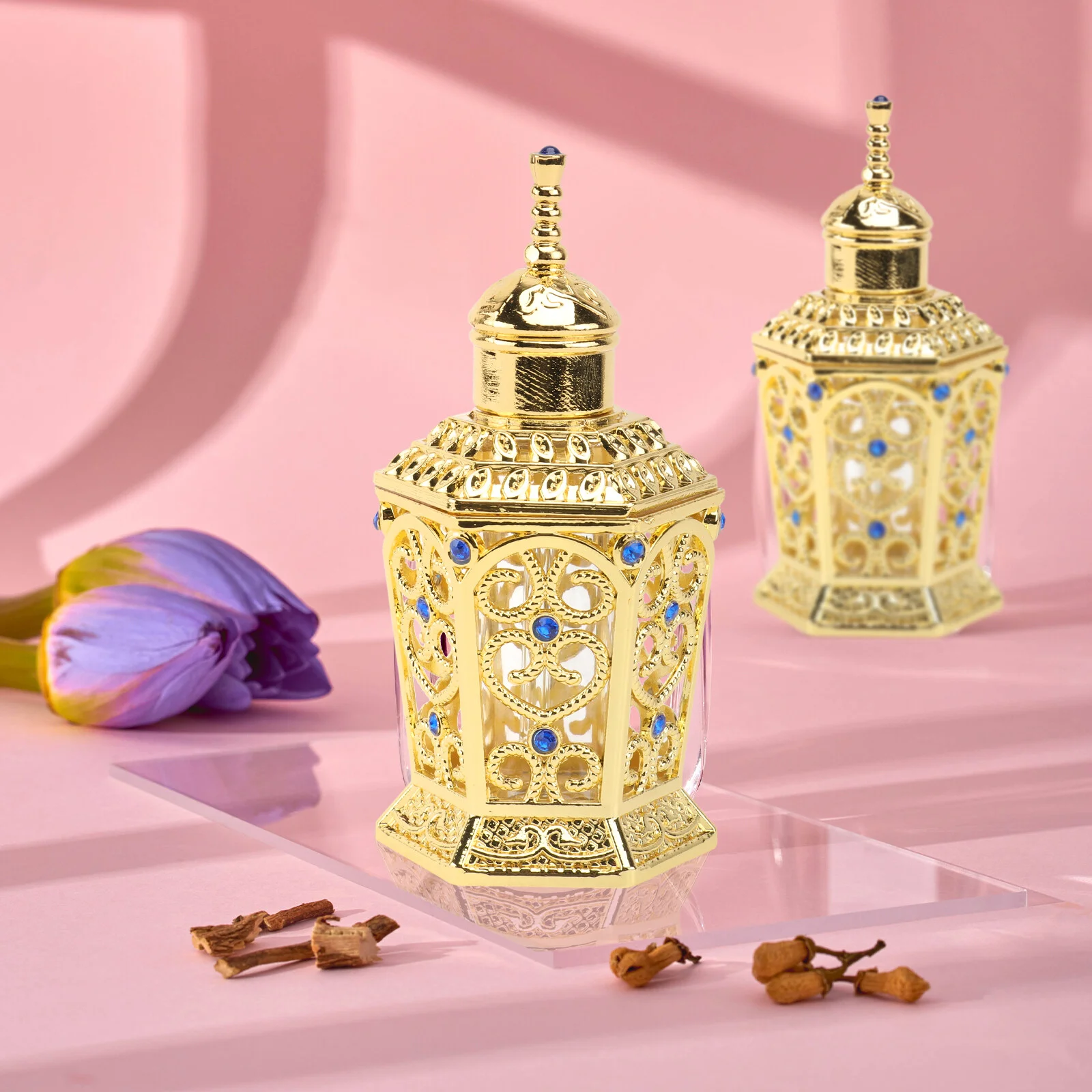 

Aromatherapy Bottle Liquid Holder Glass Dispenser Delicate Fine Mist Spray Bottles Chic Empty Storage Alloy