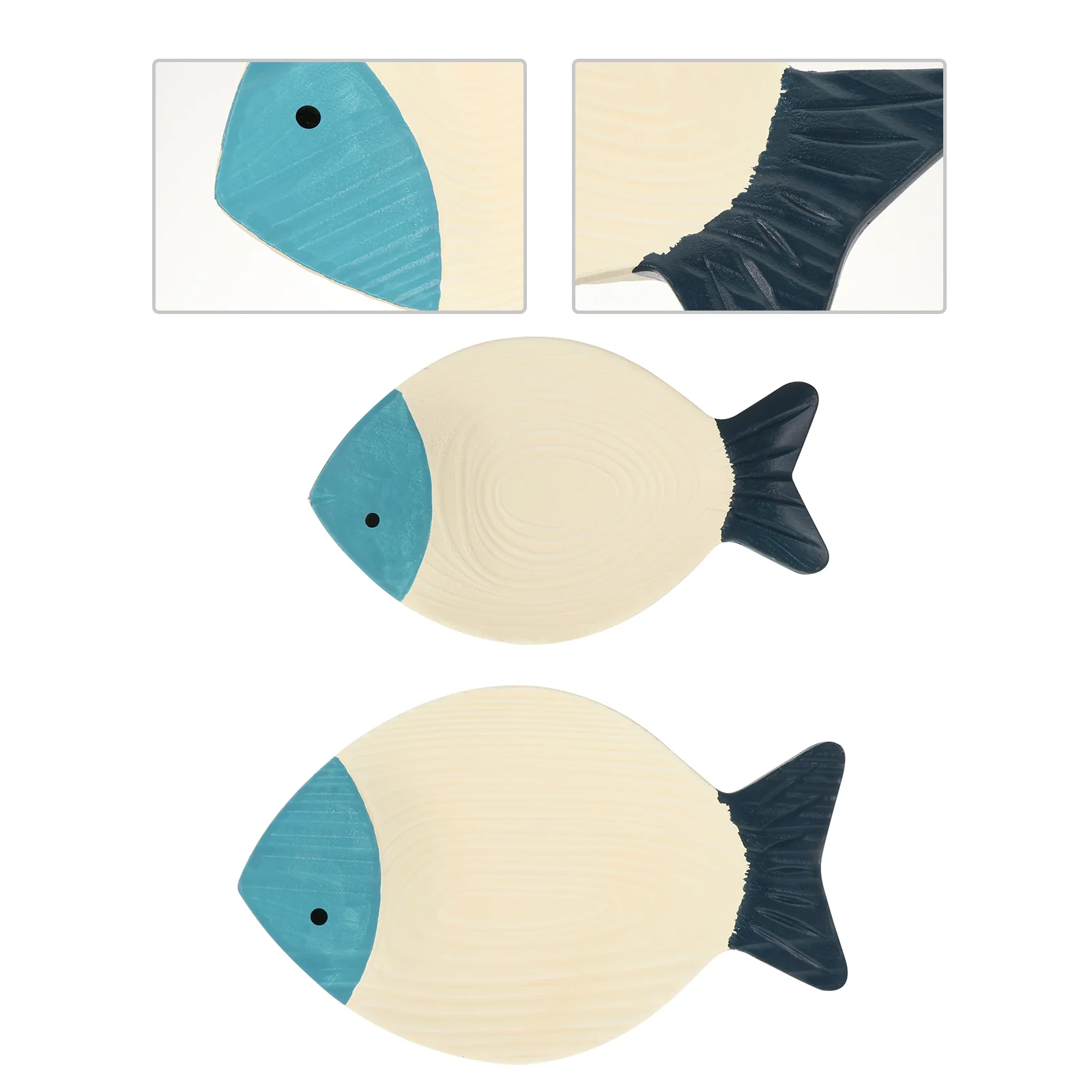 

Fish Wall Hanging Ornaments Wood Decor Decoration Garden Craft Adornment Wooden Mediterranean