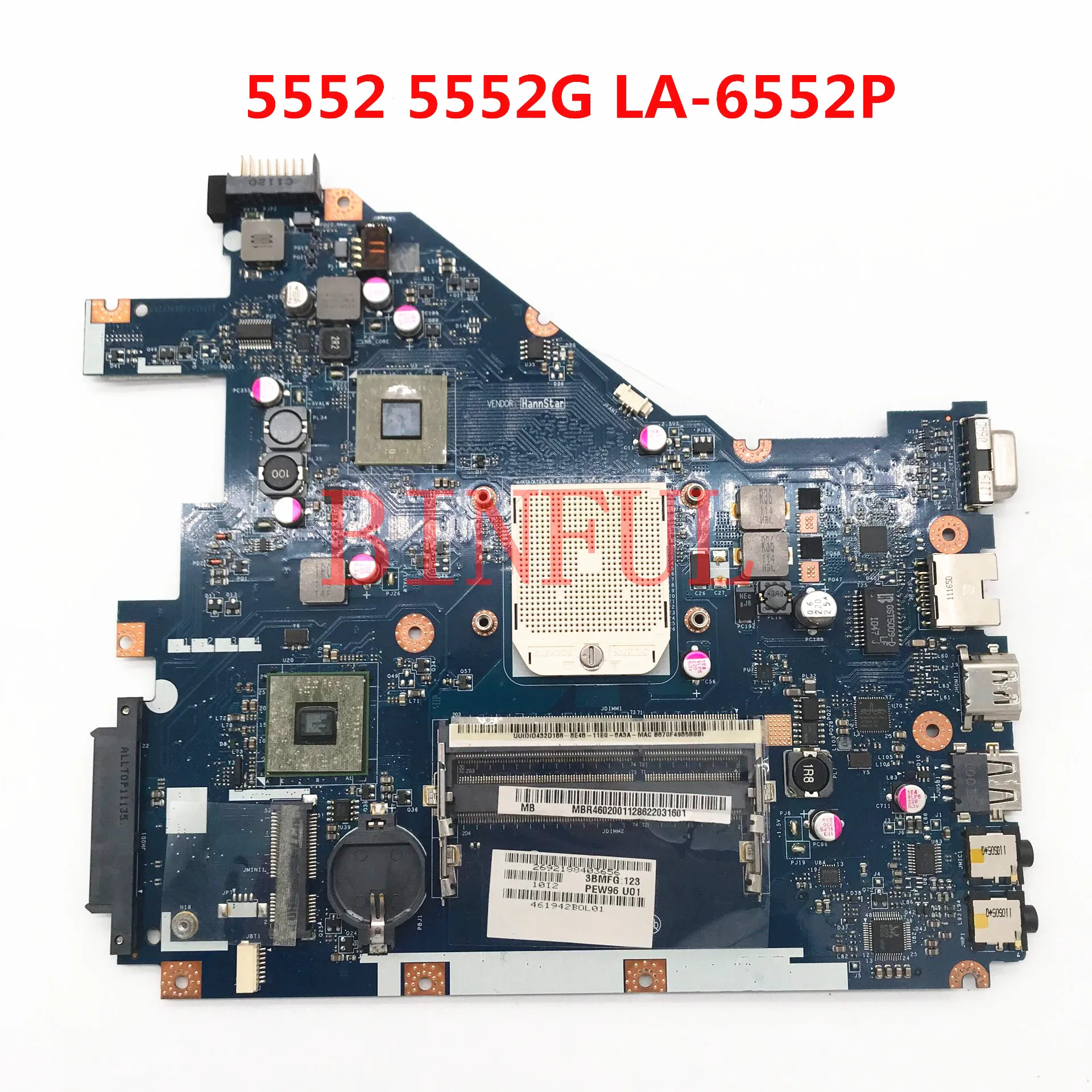 High Quality Mainboard For ACER Aspire 5552 5552G Laptop Motherboard NV50A MBR4602001 PEW96 LA-6552P AMD DDR3 100%Full Tested OK