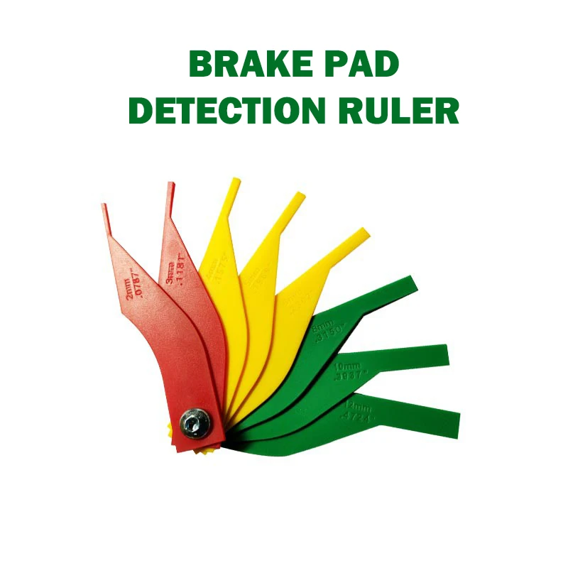 8 In 1 Brake Pad Measuring Tool Gauge Feeler Tester Scale Lining Thickness Wea