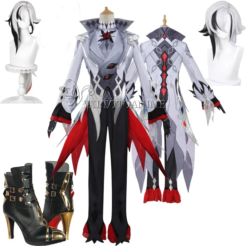 Фото Новая версия Harlequin Косплей Костюм Genshin Impact The Knave Uniform Eleven Fatui Harbingers Arlecchino Outfitx; 8 дюймов, №2