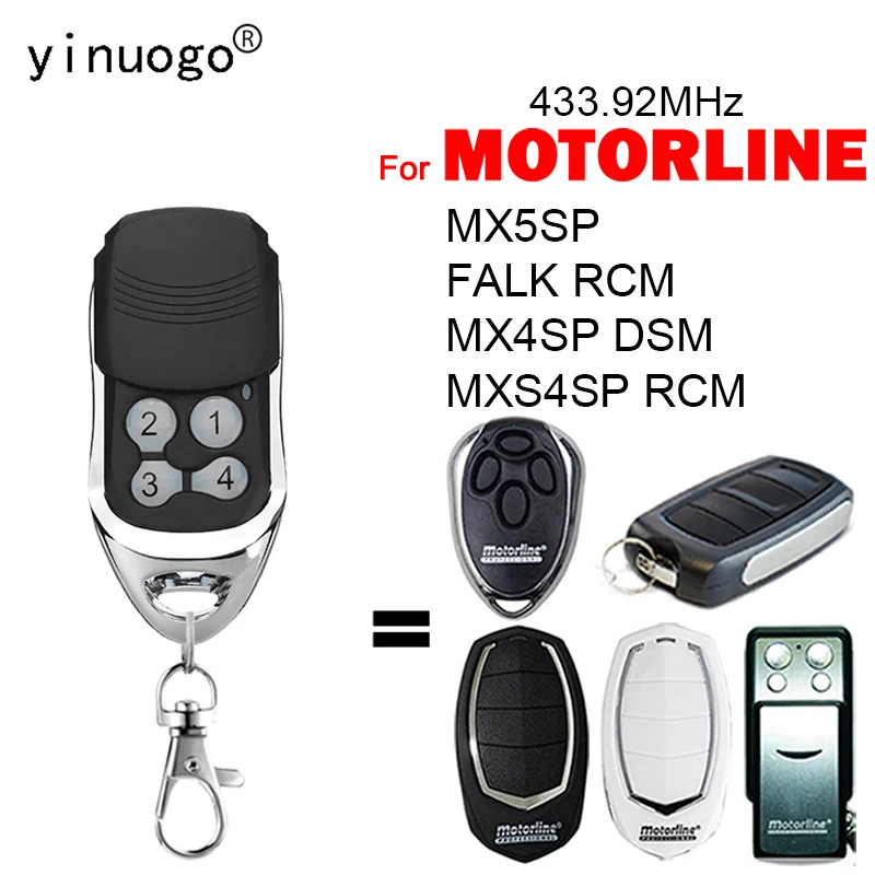 

Compatible With MOTORLINE FALK RCM / MX4SP DSM / MXS4SP RCM / MX5SP / Garage Door / Gate Remote Control 433.92MHz Rolling Code