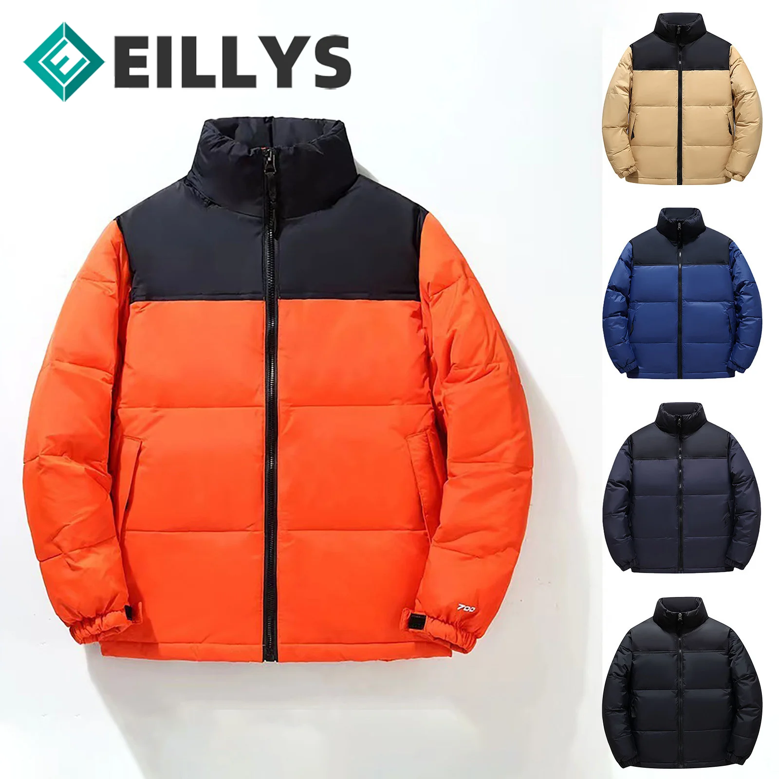 

Парка мужская зимняя, с воротником-стойкой, контрастная