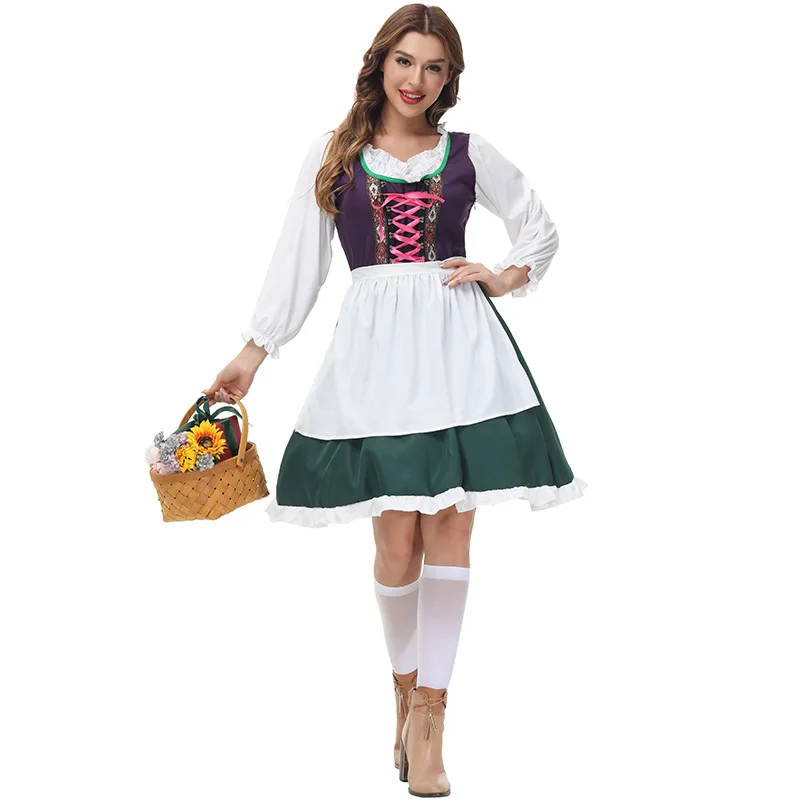 

Традиционный Женский Классический костюм на Октоберфест, парадная Таверна, наряд для пива, косплей, карнавал, Хэллоуин, необычное платье
