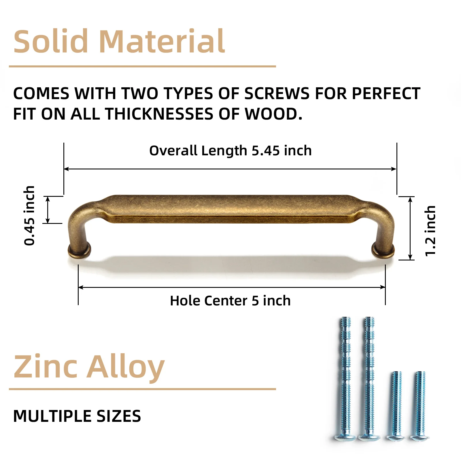 

Ручки для шкафов Miaokesen, потертая латунь, цинковый сплав