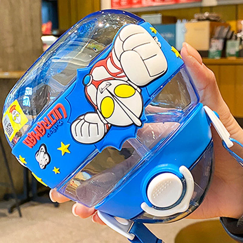 480 мл портативный стакан для воды мальчиков Детская Нескользящая соломенная