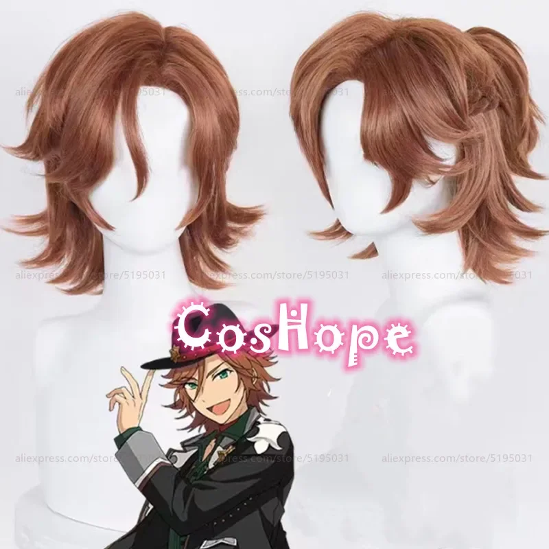 Парик для косплея Madara Mikejima 37 см коричневый красный парик из аниме термостойкий