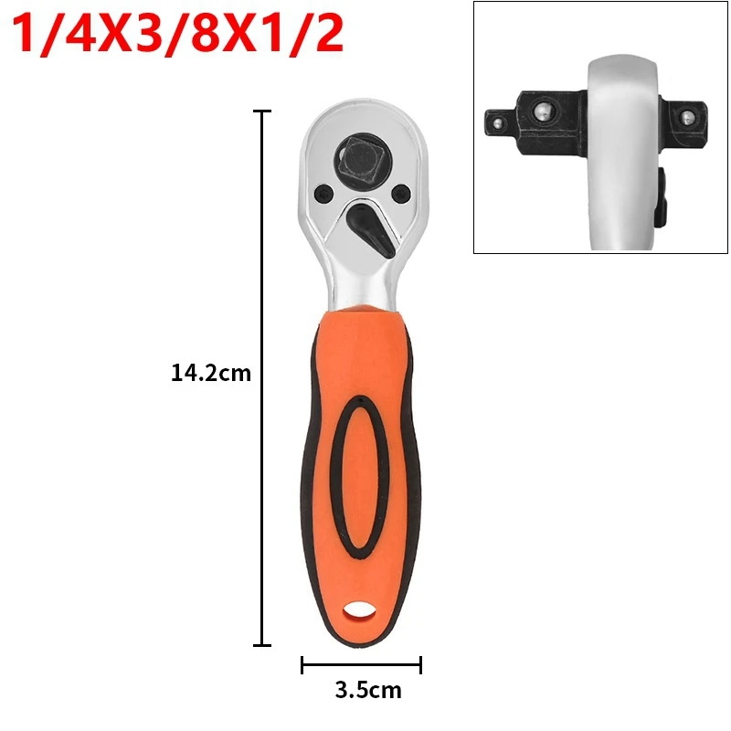 

Krachtige 72 зубца мини-ключ с двойной головкой и прямой ручкой с трещоткой легкий 2-в-1 торцевой ключ 3-в-1 ручной инструмент